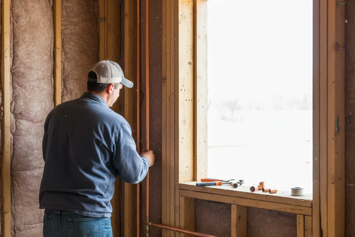 Licensed plumber running new copper supply lines in a Plant City home